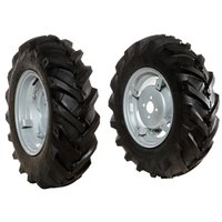 Pair of tyred wheels 6.5/80x15" - Adjustable disc