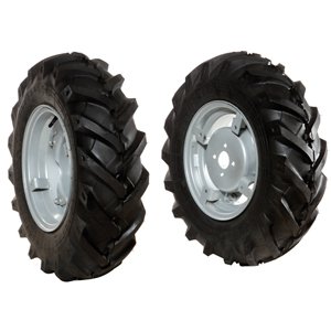 Pair of tyred wheels 6.5/80x12" - Adjustable disc