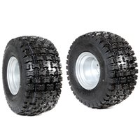 Pair of tyred wheels 18-9.50/8" - Fixed disc