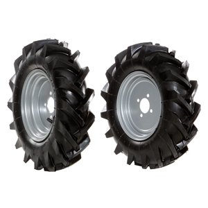 Pair of tyred wheels 4.00-8" - Fixed disc