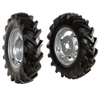 Pair of tyred wheels 5.00x12" - Adjustable disc