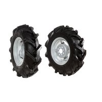 Pair of tyred wheels 5.00x10" - Adjustable disc